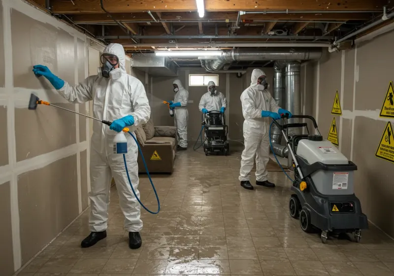 Basement Moisture Removal and Structural Drying process in Richland County, IL